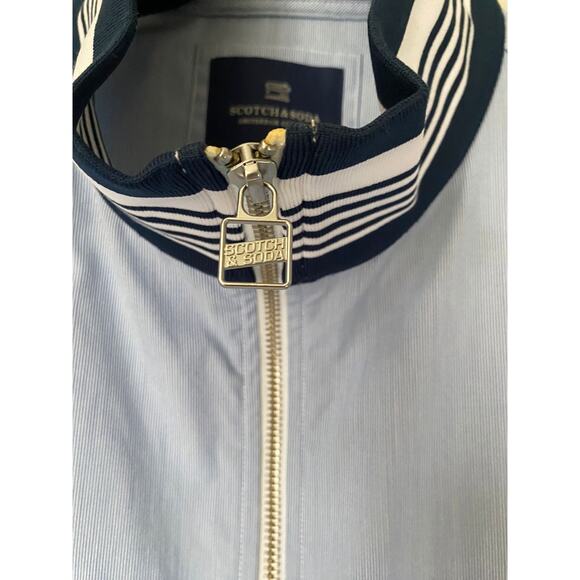 NWOT SCOTCH & SODA Lightweight Zip-Through Men's Jacket Striped Casual sz. L - Picture 3 of 9